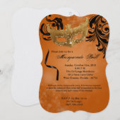 Orange Masquerade Ball Maske Kostüm Halloween Teil Einladung (Vorne/Hinten)