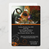 Orange Masquerade Ball Maske Kostüm Halloween Teil Einladung (Vorne/Hinten)
