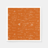 Orange Math Equations Graphics Graduation Serviette (Vorderseite)