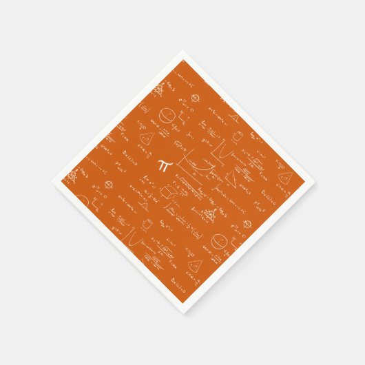 Orange Math Equations Graphics Graduation Serviette (Ecke)