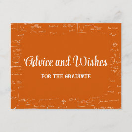Orange Math Graduation Party Advice for Graduate Begleitkarte