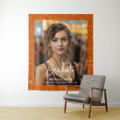 Orange Math Handwritten Script Photo Graduation  Wandteppich (Beispiel)