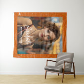 Orange Mathe-Handschrift-Skript-Foto-Abschluss Wandteppich (Beispiel (Horizontal))
