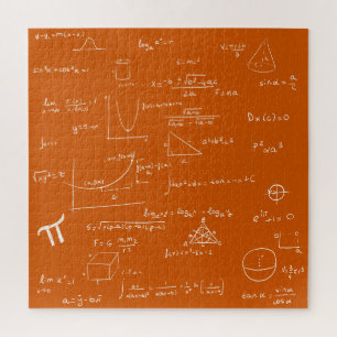 Orange mathematische Formeln und Gleichungen Puzzle