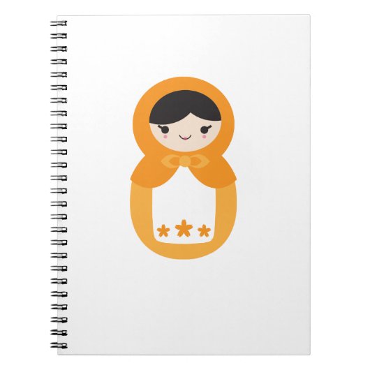 Orange Matryoshka Doll Notizblock (Vorderseite)