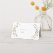 Orange Meadow Wild Blume Herbsthochzeit Platzkarte (Vorderseite)