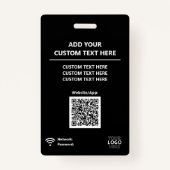 Orange Media Access Pass QR Code Custom Conference Ausweis (Rückseite)