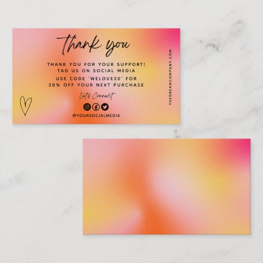 Orange Media Insert Business Card Visitenkarte (Vorne/Hinten)