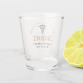 Orange Medical School Abschluss Schnapsglas (Rückseite)
