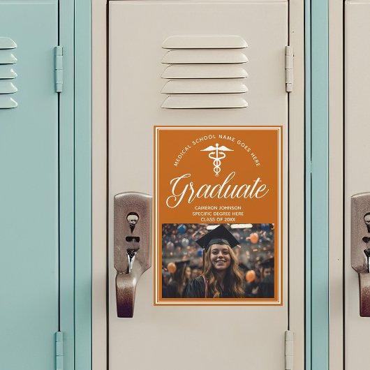 Orange Medical School Foto Abschluss Magnet Card