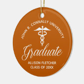 Orange Medical School Graduate Foto Weihnachten Keramik Ornament (Links)