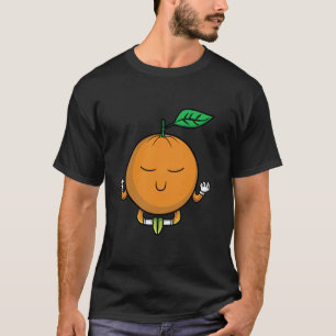 Orange Meditation Frucht für Frauen Lustiges Yoga  T-Shirt
