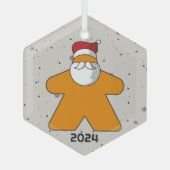 Orange Meeple Santa Custom Year Family Board Game Ornament Aus Glas (Vorderseite)