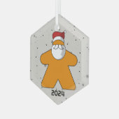 Orange Meeple Santa Custom Year Family Board Game Ornament Aus Glas (Vorderseite Links)