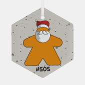 Orange Meeple Santa Custom Year Family Board Game Ornament Aus Glas (Rückseite)