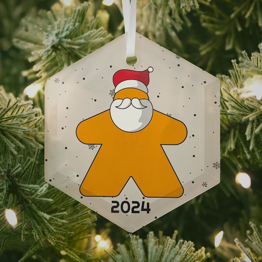 Orange Meeple Santa Custom Year Family Board Game Ornament Aus Glas