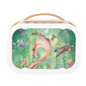 Orange Meerjungfrau-Brotdose Brotdose (Rückseite)