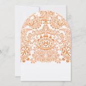 Orange Mehndi Lace Bohemisch Hochzeit Einladung (Rückseite)