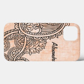Orange Mehndi Motif iPad Case (Rückseite (Horizontal))
