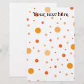 Orange MehrfarbenTupfen Briefpapier (Vorne/Hinten)