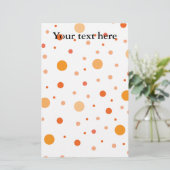Orange MehrfarbenTupfen Briefpapier (Stehend Vorderseite)