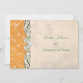 Orange Melon Daisies Floral Spring Wedding Einladung (Rückseite)