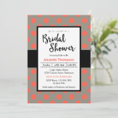 Orange Melon Polka Dots Brautparty Einladung (Stehend Vorderseite)