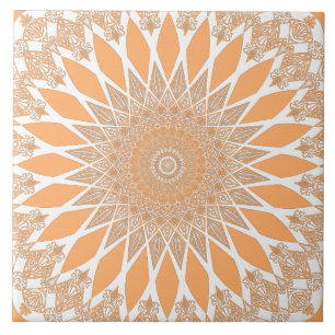 Orange Melon Tristyns Mandala Fliese
