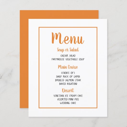 Orange Menu - Herbstfeiertag Halloween (Vorne/Hinten)