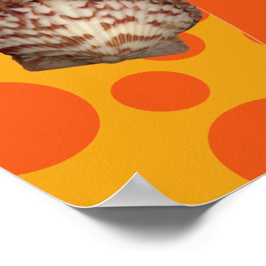 Orange Merfaery und Dolphin Print Poster (Ecke)