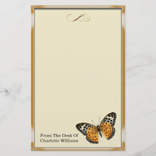 Orange Metallic Butterfly Briefpapier