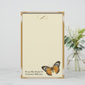 Orange Metallic Butterfly Briefpapier (Stehend Vorderseite)