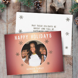 Orange Metallic Snowflake Foto Weihnachten