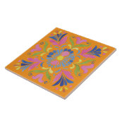 Orange Mexican Flowers Spanish Fliese (Seite)