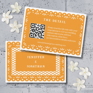 ORANGE MEXICAN PAPEL PICADO ENCLOUSURE CARD