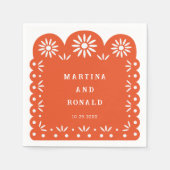 ORANGE MEXICAN PAPEL PICADO SERVIETTE (Vorderseite)