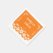 Orange | Mexican Papel Picado Wedding Serviette (Ecke)