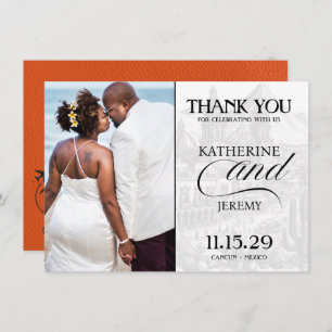 Orange Mexico Passport Dankeskarte