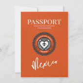 Orange Mexico Passport Save the Date (Vorderseite)