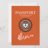 Orange Mexico Passport Wedding Einladung (Rückseite)