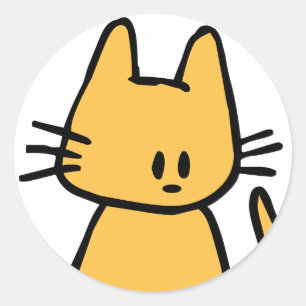 Orange Miezekatze Runder Aufkleber