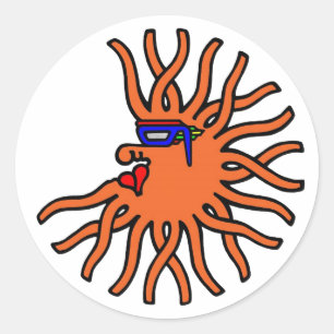 Orange Migrozalt Runder Aufkleber