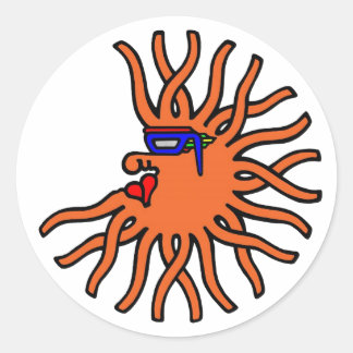 Orange Migrozalt Runder Aufkleber