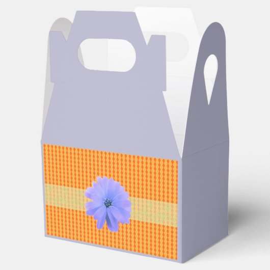 Orange Mini Diamond Muster mit Blume Geschenkschachtel (Geöffnet)