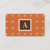 Orange Mini Hörer Hintergrundmonogramm gebrannt Visitenkarte (Vorderseite)