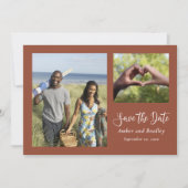 Orange-Minimal-QR-Foto Save the Date gebrannt Einladung (Vorderseite)