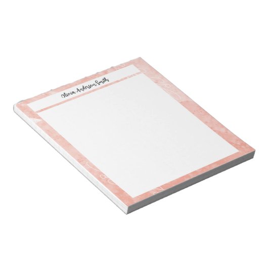 Orange Minimalist Custom Notepad | Cute Gift Notizblock (angewinkelt)