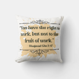 Orange Minimalistisch Bhagavad Gita Zitat Inspirie Kissen