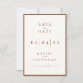 Orange-Minimalistisch-Save the Date-Karte gebrannt Save The Date (Vorderseite)
