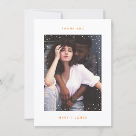 Orange Minimalistisch Vielen Dank für Ihre Hochzei Dankeskarte